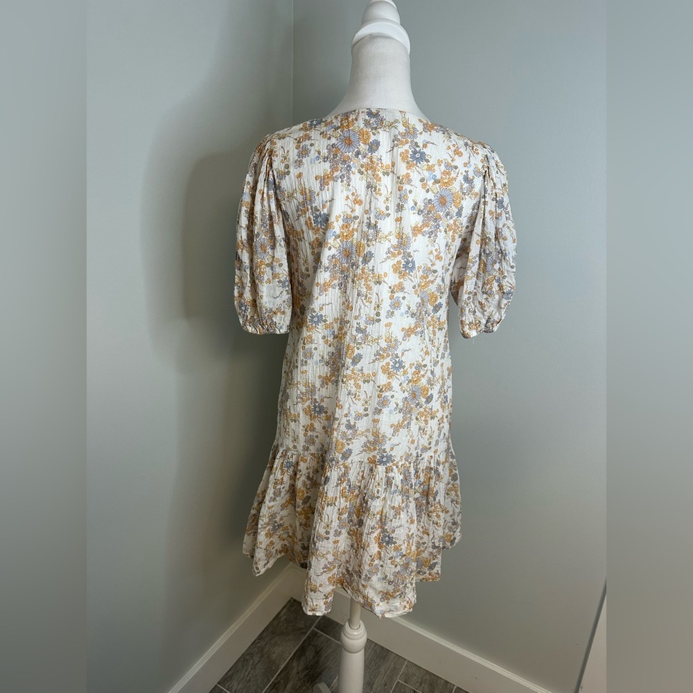 Abercrombie & Fitch Y2K Boho Cottage Core Floral  Coastal Mini Dress  Sz Small - Picture 6 of 13